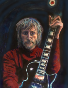 Tim Rogers Portrait Painting Christopher Russell 2020. Australia